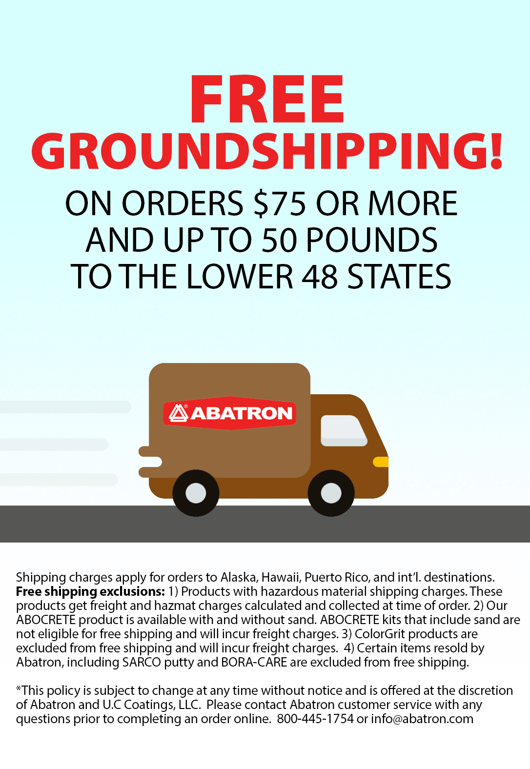 FREE GROUNDSHIPPING!